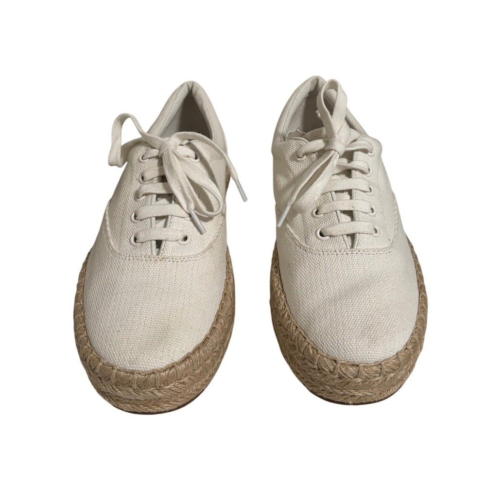Vince Women‎ Canvas Espadrille Sneakers White Lace Up Platform Size 9 - S6